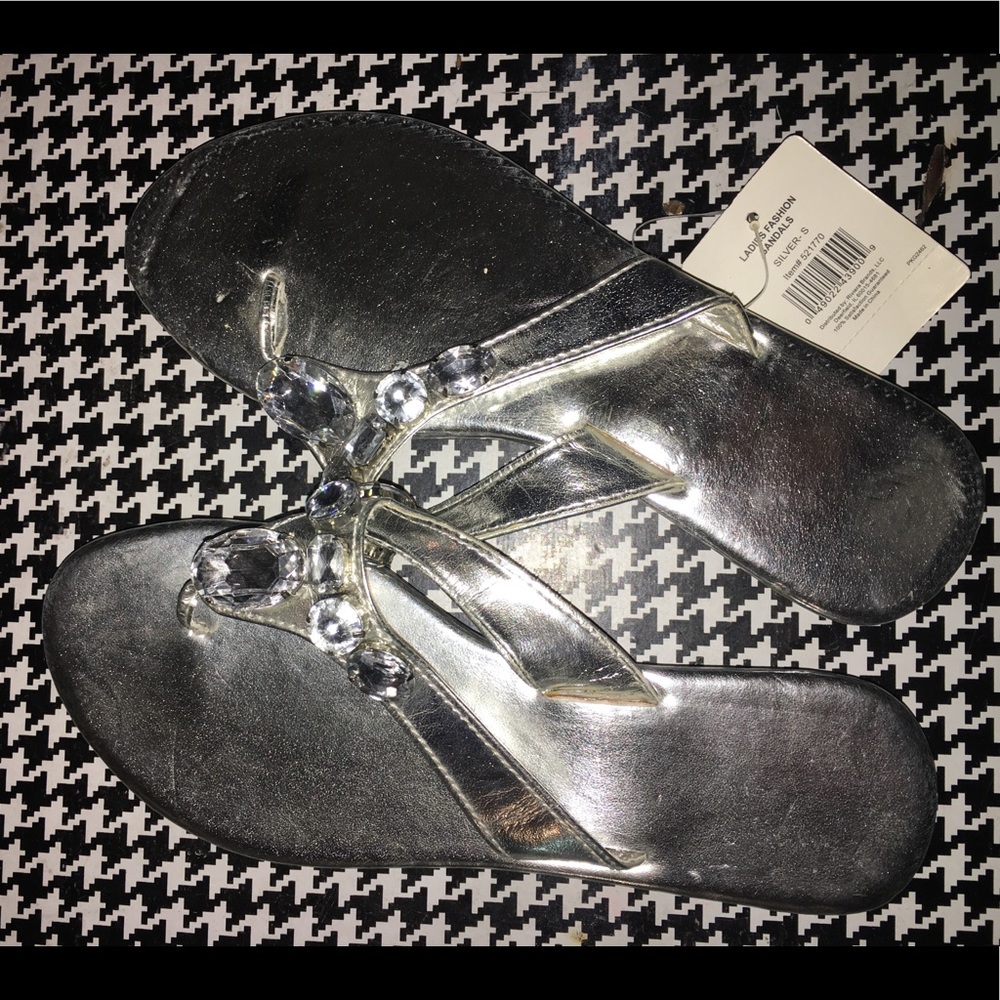 Silver rhinestone women sandals